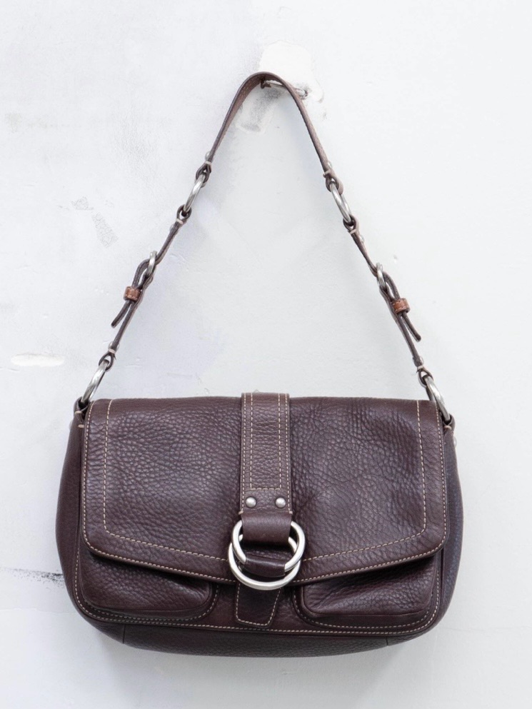 Coach Vintage Y2k Classic Brown Leather Shoulder Bag